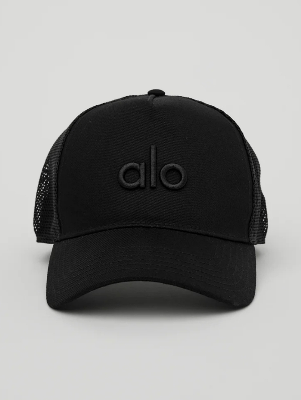 Alo Yoga District Trucker Hat Mesh Snapback Cap Black Unisex Adjustable NWT